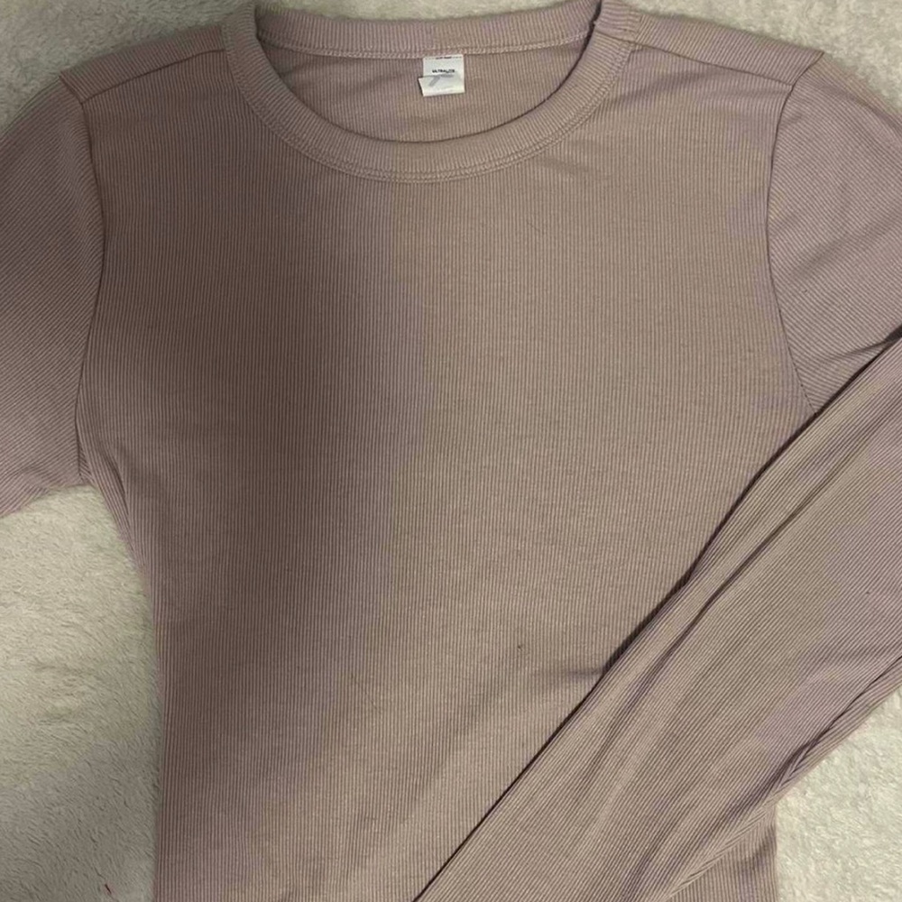 Ribbed Long Sleeve Top in Mauve